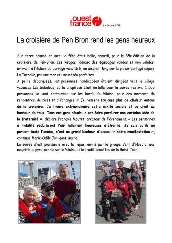 La croisière de Pen Bron rend les gens heureux